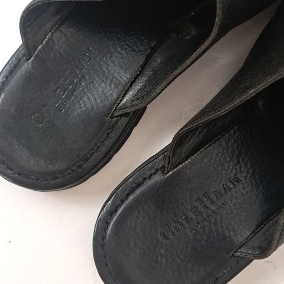 Cole Haan leather lug sole slip-on open toe slides sandals size 8 - Picture 4 of 12